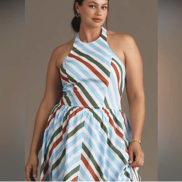 Anthropologie Maeve NWTs Halter Midi Sundress - Picture 5 of 7